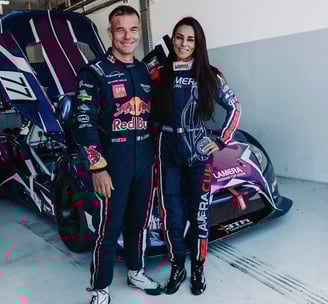 Sébastien Loeb et sa femme Laurène Godey