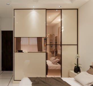 Luxurious Wardrobe with in built LED lighting