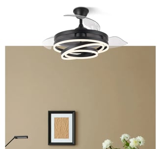 a modern ceiling fan with a modern design