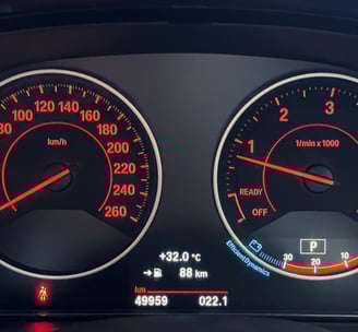 a dashboard with a clock and a clock on it