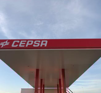 Falso techo de gasolinera