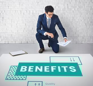 Executive explaining benefits