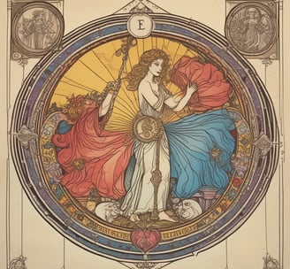 A dark blue book titled 'Moon Magic' lies on a textured fabric surface, accompanied by various mystical items such as gemstones, a small branch of herbs, and a pendant necklace. There are also cards with mystical imagery and a decorative stone nearby, conveying a sense of the occult and spirituality.