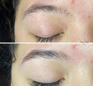 Muestra el antes y el después de la depilación de cejas | Amy Ortiz Lash Artist