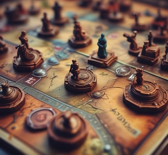 A hand holding a smartphone displaying a mobile app interface with a 'Match' notification. The screen shows profile pictures and chat options in a colorful design. The background is blurred with large text in blue and white.