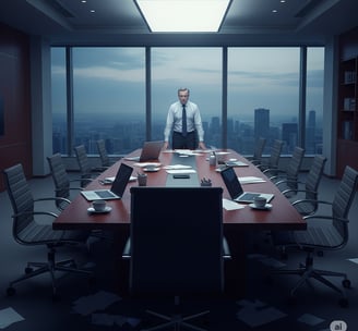 Executive leading project recovery meeting in corporate boardroom