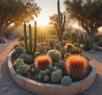 A well-organized indoor garden shop filled with various potted plants and flowers. A large wooden table displays an array of vibrant floral arrangements, ferns, and succulents. There are decorative ceramic pots and vases, a book open to a page on floral design, and a small chalkboard sign with plant information. Wooden shelves and ladders line the walls, holding additional plants and garden ornaments.