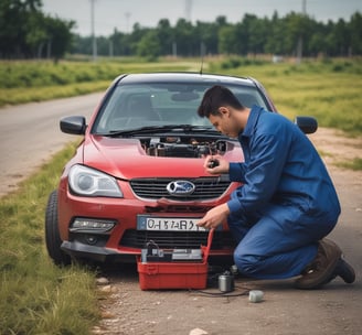 A single car tire with a detailed tread pattern is positioned upright on a brick pavement. The tire features a shiny alloy wheel with a Volkswagen logo in the center. The background is slightly blurred, highlighting the tire as the main focus.