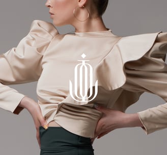 toto braz textile symbol applied to a stylish image with a woman wearing stylish, beige clothes