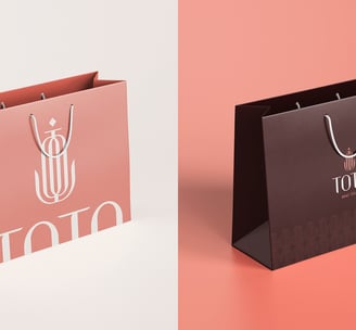 promotional bags with the toto braz textile visual identity