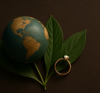 anillo oro con globo terráqueo