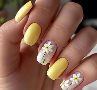 Uñas con margaritas