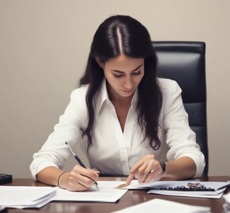 man writing on paper