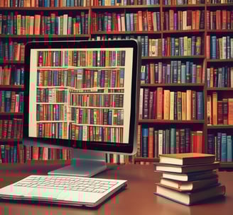 A hand holding a smartphone displaying an online shopping webpage. The screen shows a listing for a unisex sweatshirt with multiple images of a person modeling the garment. The background is a blurred scene of trees and green grass, suggesting an outdoor setting.