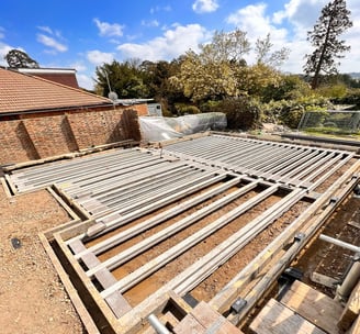 Groundwork contractor at residential construction site