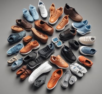 The image features an open laptop displaying an online shopping website. The screen shows various t-shirts with artistic designs, priced in euros. The setting appears to be in a cafe or a relaxed workspace, with blurred figures and warm lighting in the background.