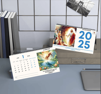 un calendrier biblique bureau 