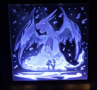 Une shadow box de Salamèche à Dracaufeu / A shadow box from Charmeleon to Charizard