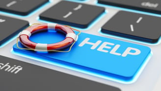 a life preserver on a laptop computer keyboard