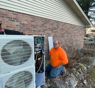 Power Plus Technician installing a new Mini-Split in Van Buren, MO
