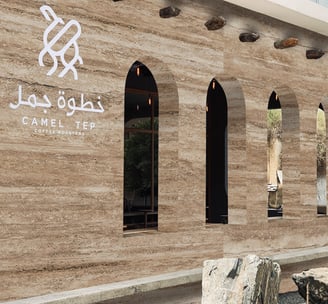 Line travertine sinoflexistone for coffee bar