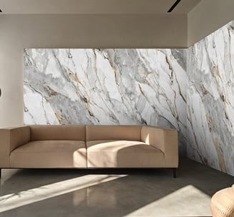calacatta gold sinoflexistone for accent wall deco