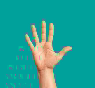 Raised hand showing interest in volunteering