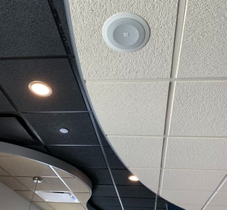 Indoor ceiling flush speaker installation
