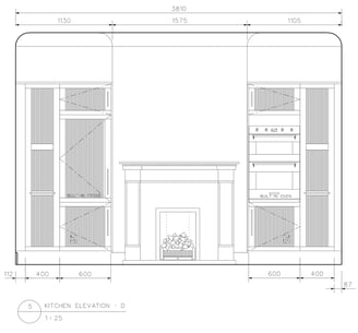 Construction kitchen interior elevation