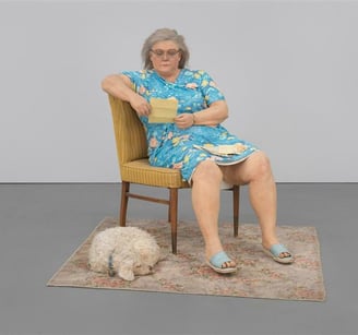 escultura Woman with Dog Duane Hanson