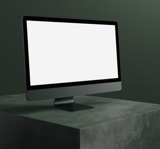 a computer monitor screen with a blank screen