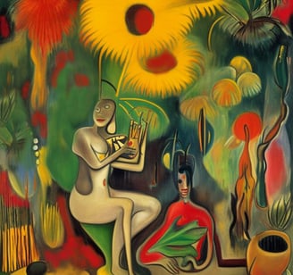 tableau joueuse de lyre