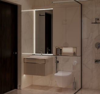 Exclusive Premium Bathroom With in built LED mirror