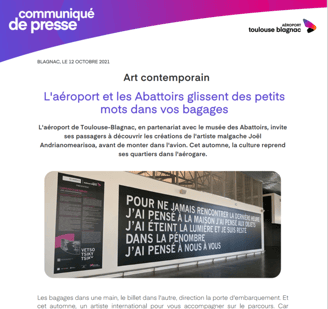 Communiqué de presse Aéroport-Abattoirs