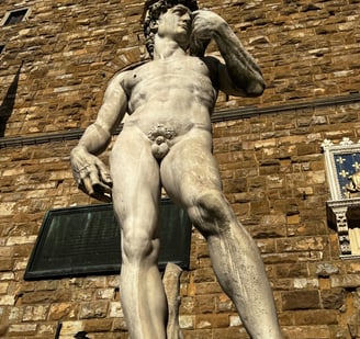réplica da estátua de Davi, de Michelângelo, em Florença