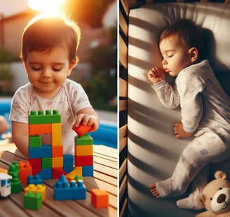 Baby Playing and Baby Sleeping