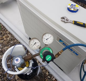 Comprobación de gas en un split