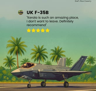 Kerala Tourism X post on British Fighter Plane
