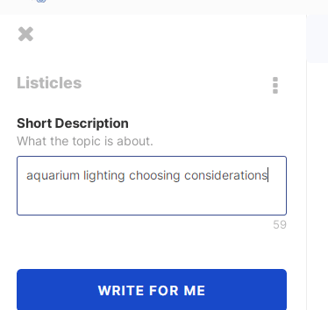 Wordhero AI Listicles Inputs