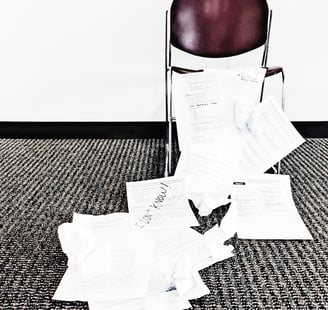 Contemporary art installation by L.V. Ferrer (@lvf.lvx) depicting chair & documents to select race