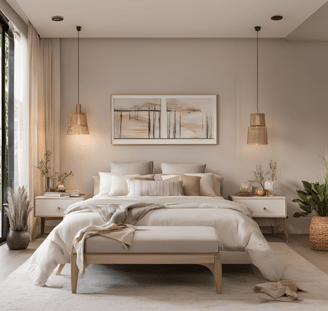 Diseño dormitorio moderno y acogedor