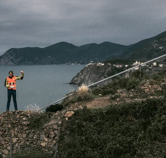 Paolo Corradeghini 3DMetrica fotografia da drone durante rilievo alle 5 Terre