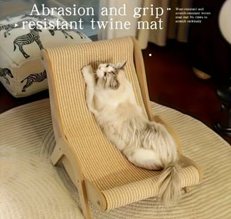a cat is laying on a chair with a caption that says, abras