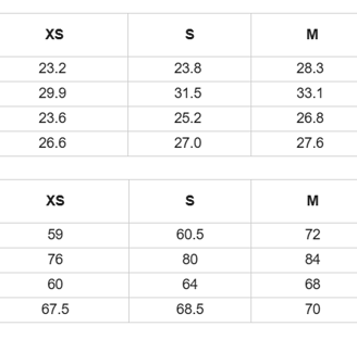 womens body suit size chart