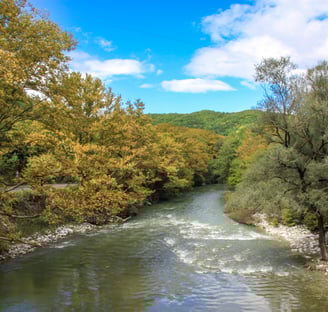 Voidomatis river view from Aristi bridge