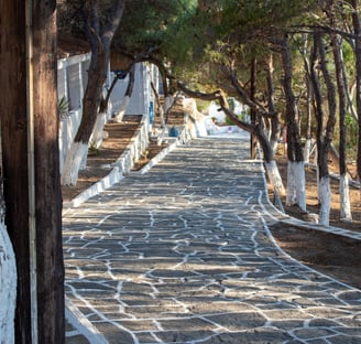 traditional pedestrian paths in Kythnos island, Greece