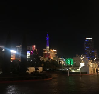 Night view of the Paris Las Vegas