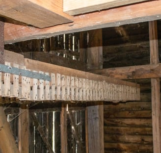 Inside Klostermølle - Old drying barn