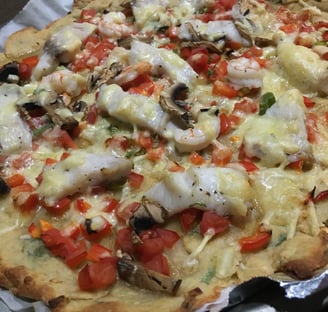 seafood low GI pizza