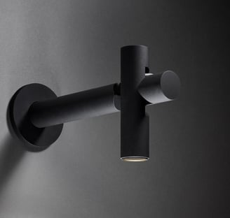 Aplique de pared KIBE negro con doble foco direccional, diseño industrial moderno